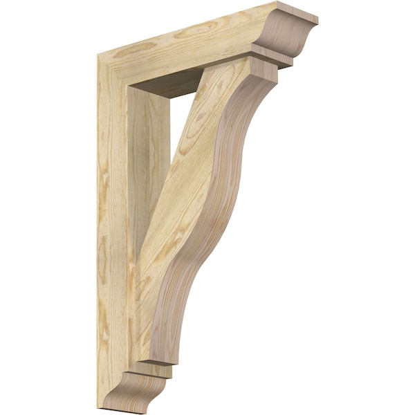 Ekena Millwork Funston Traditional Rough Sawn Bracket w/ Offset Brace, Douglas Fir, 6"W x 22"D x 34"H BKT0604X22X34FST01RDF - main